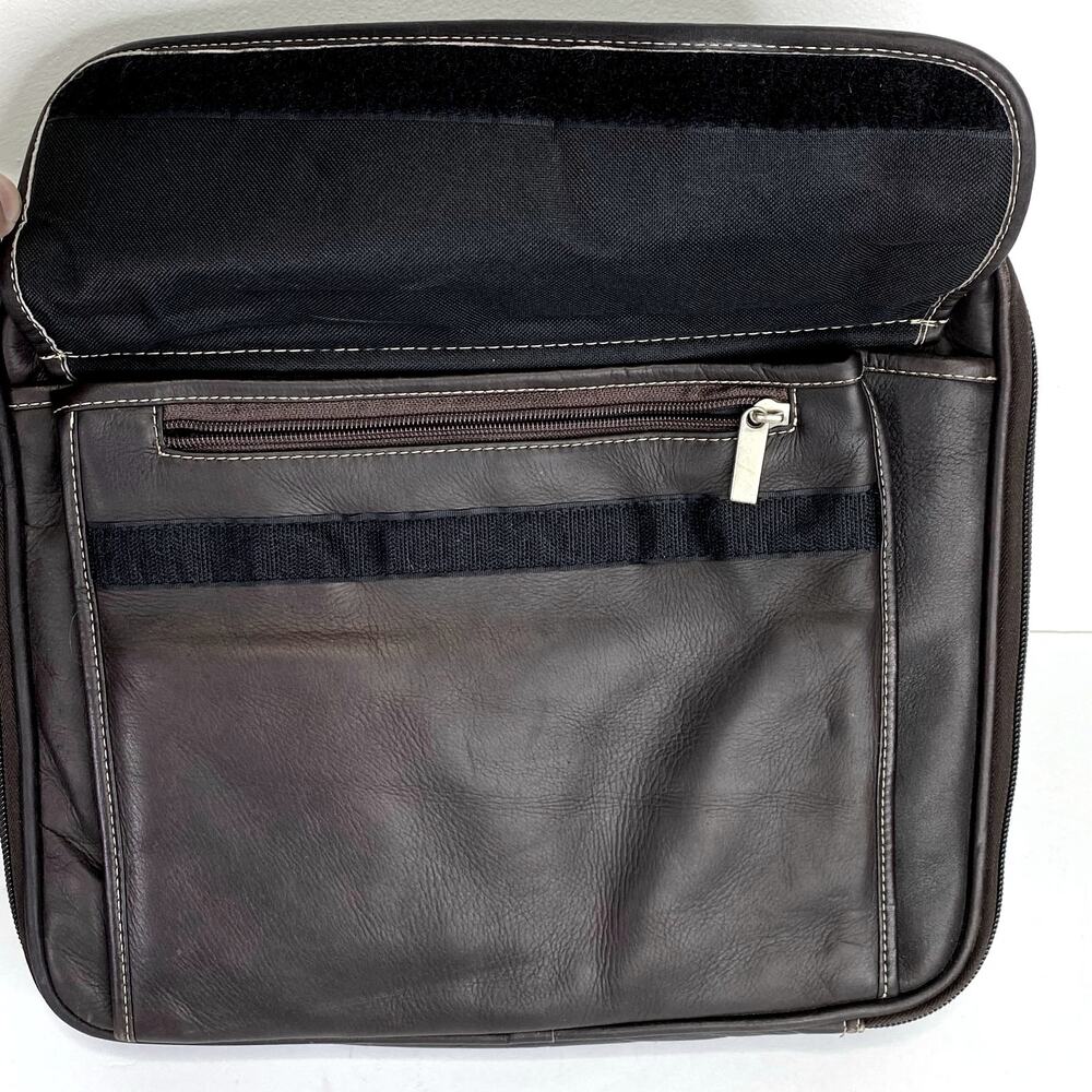 Maroon Leather Laptop Bag Vintage Latico Briefcase Travel File Organize Business - Picture 4 of 12